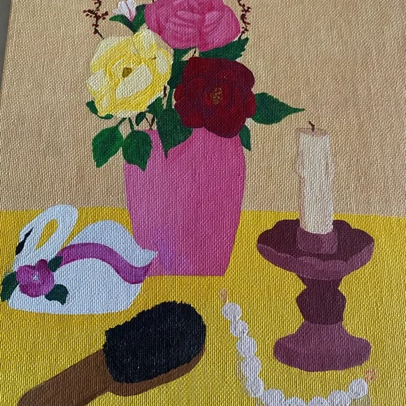 VTG Original Acrylic Painting ‘My Vanity Table’ - Picture 2 of 9